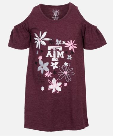 Girls Slub Cold Shoulder Top