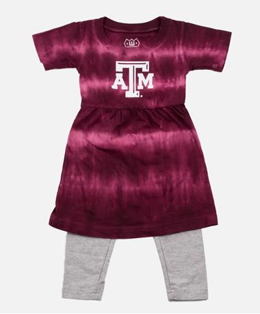 Wes Willy TAMU Infant Tie Dye Dress Set