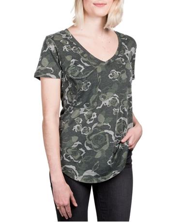 Womens Rose Camo Pocket Tee
